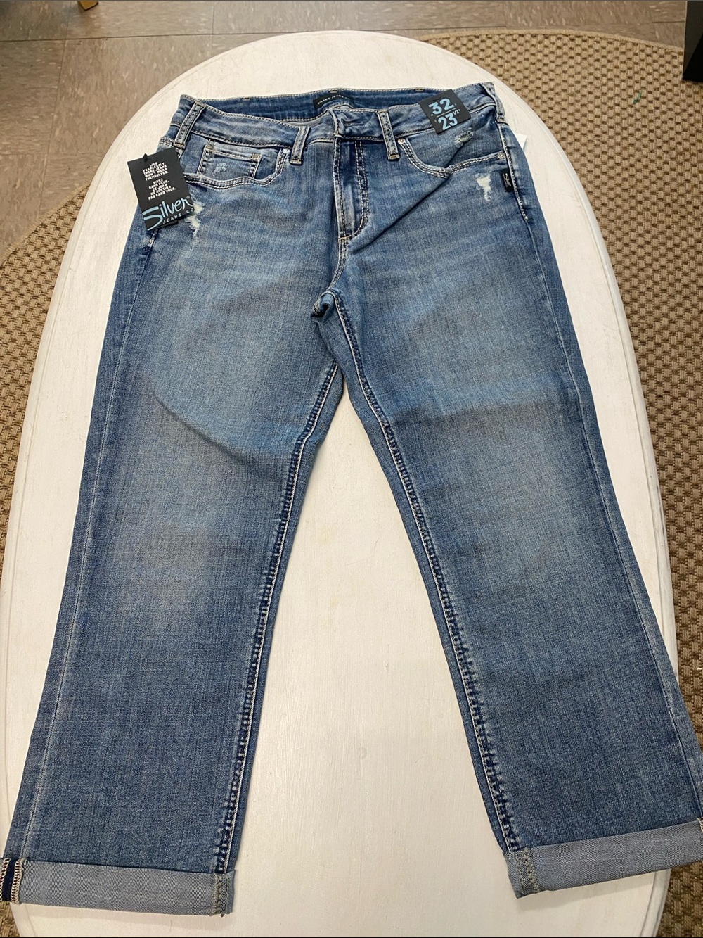 Suki Capri Distressed Straight Leg